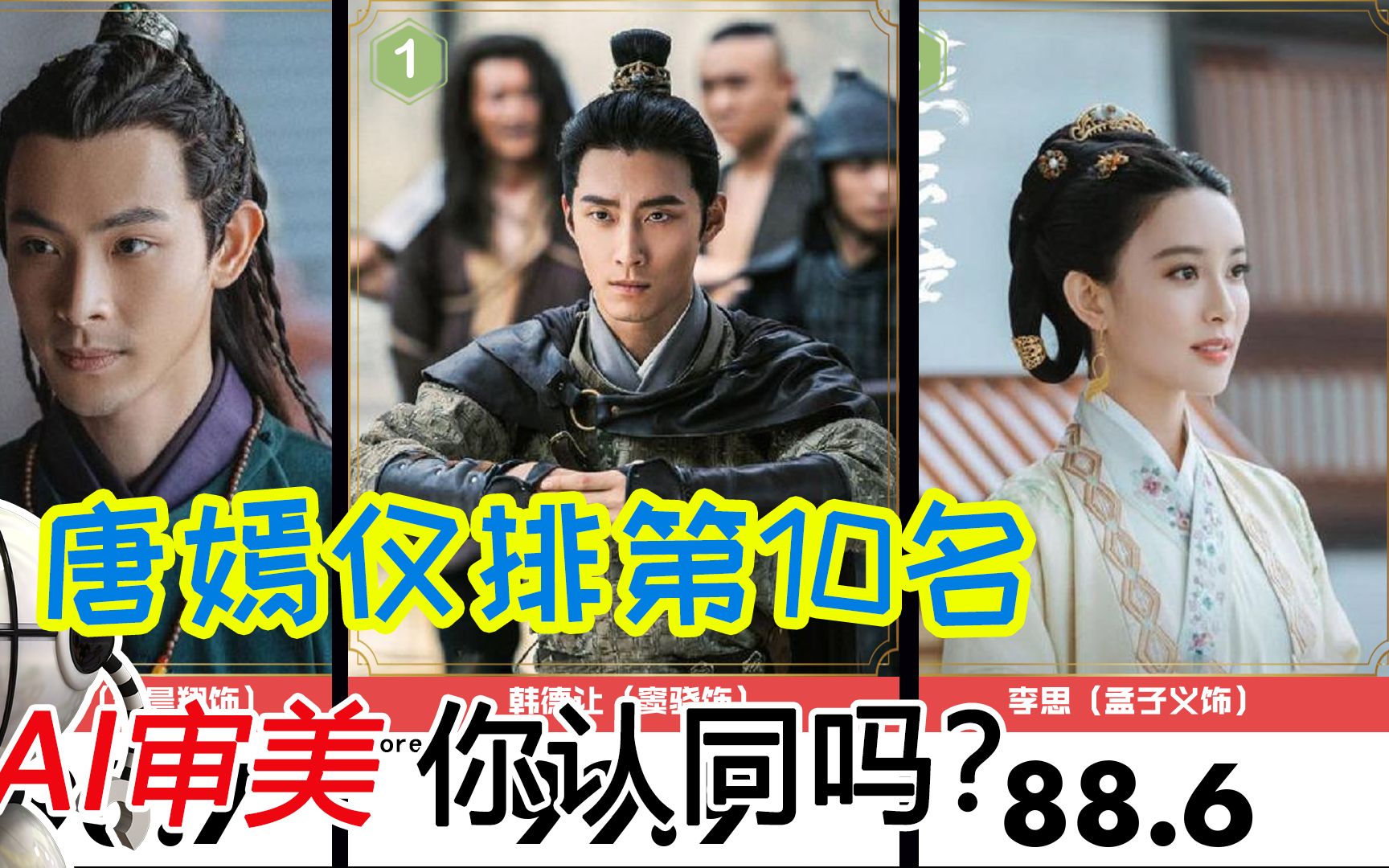 百度ai评选燕云台剧中角色颜值排名唐嫣仅排第10名排名你认可么萌新