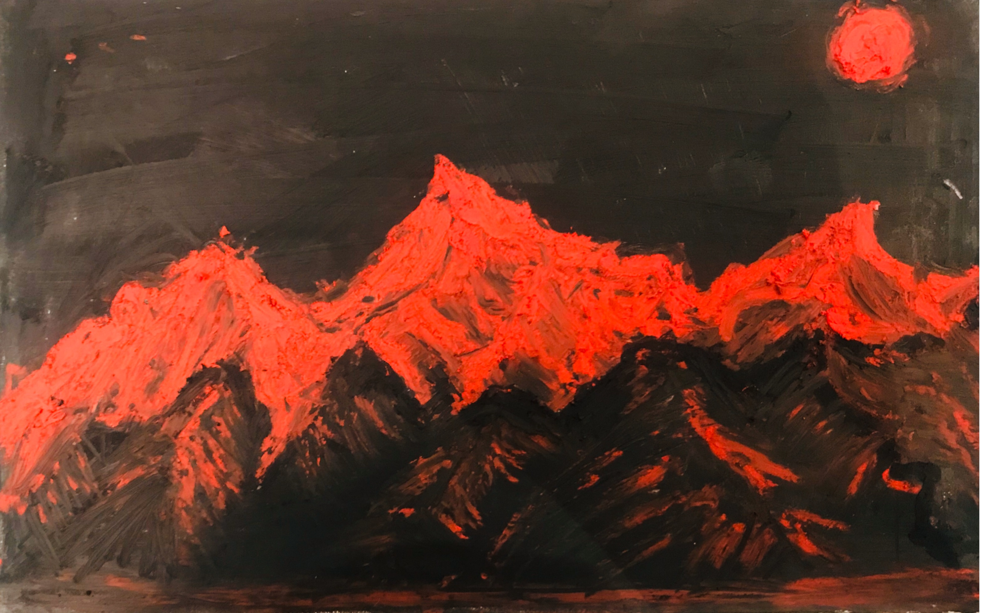 「两根油画棒」红与黑_疯狂山脉