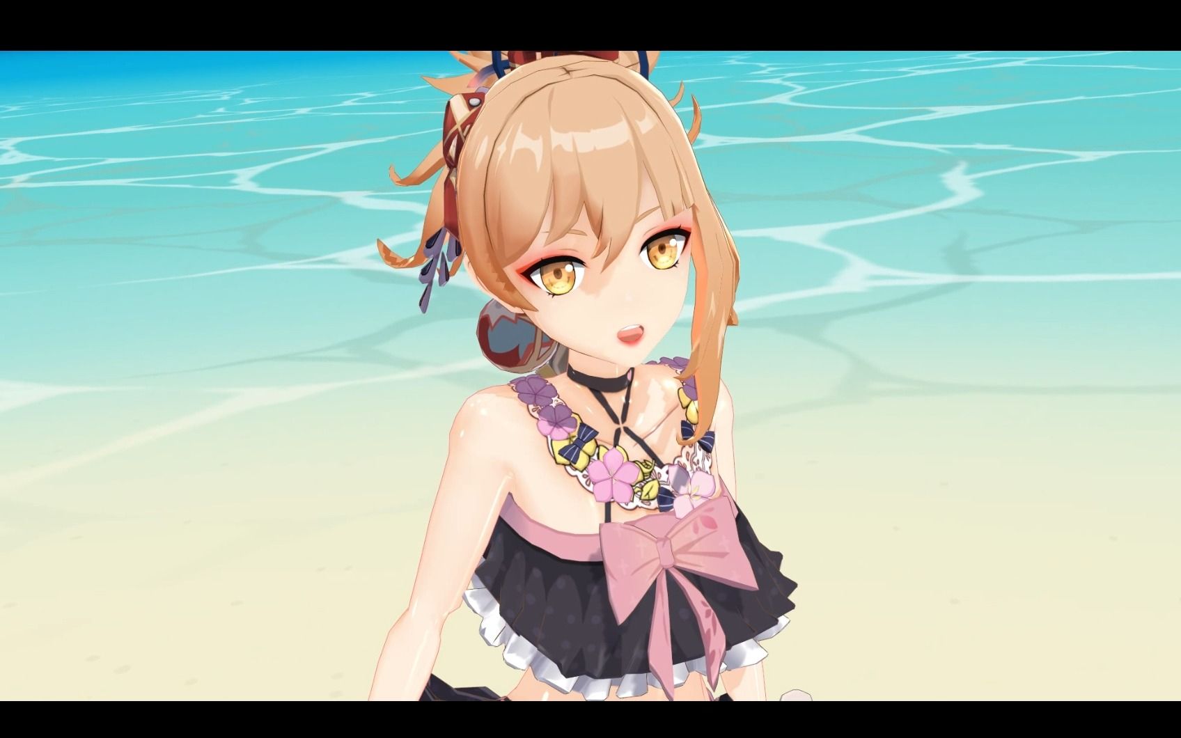 以泳装形态的宵宫姐姐登场