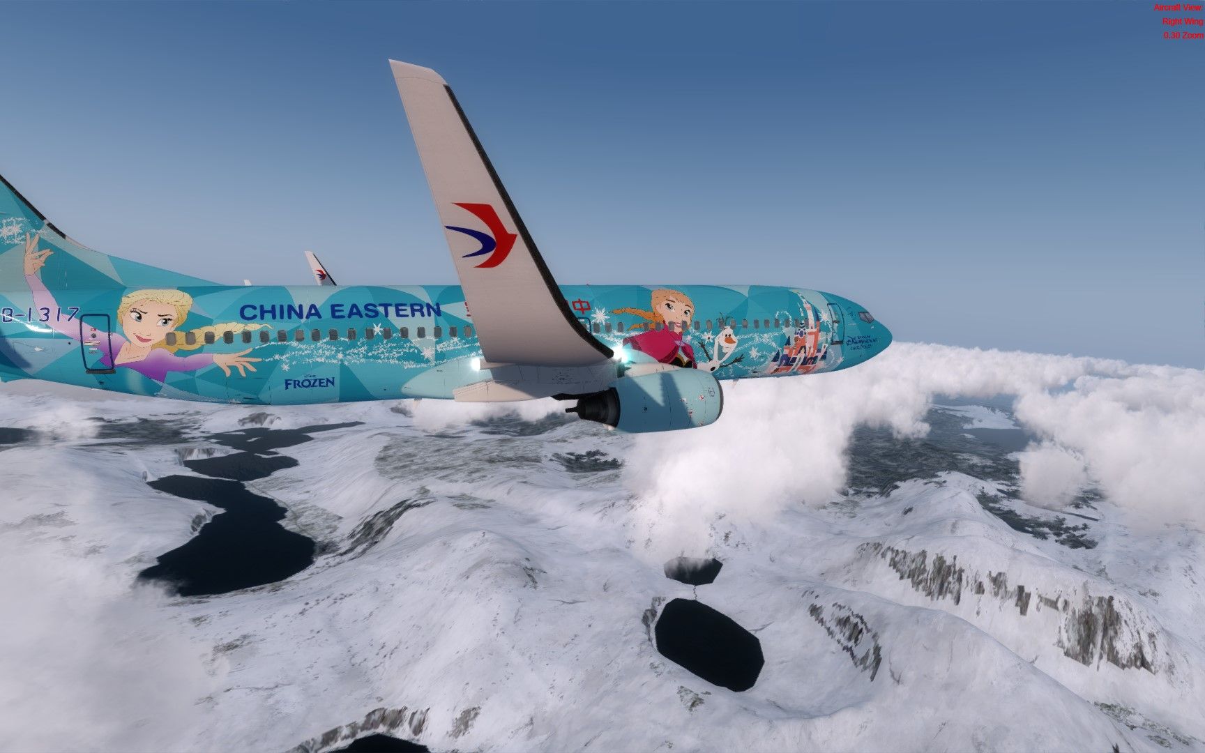 737ngxu东航冰雪奇缘号 奥斯陆engm-特罗姆瑟entc航线飞行