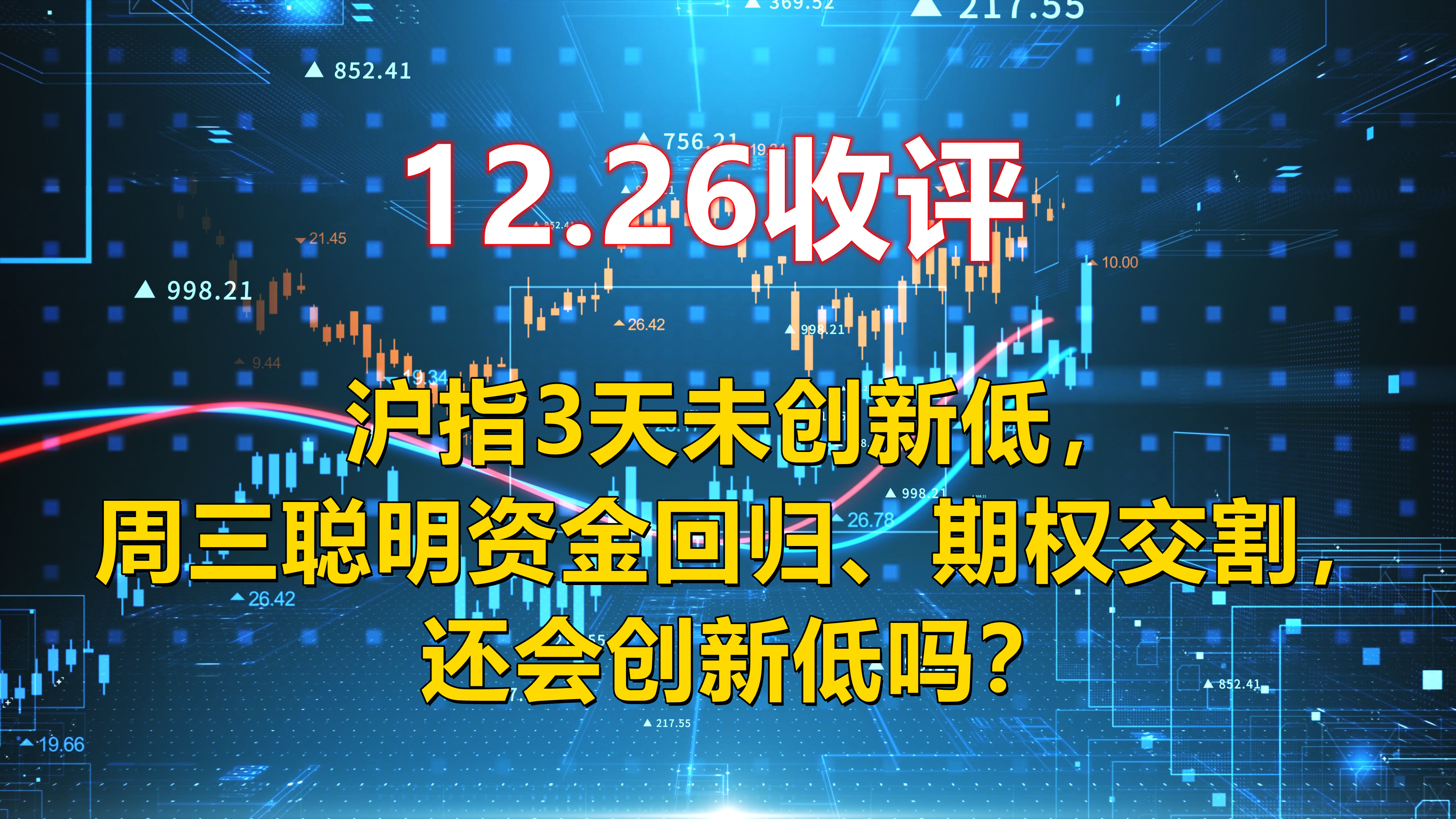 收评,沪指3天未创新低,周三聪明资金回归、期权交割,怎么看?哔哩哔哩bilibili