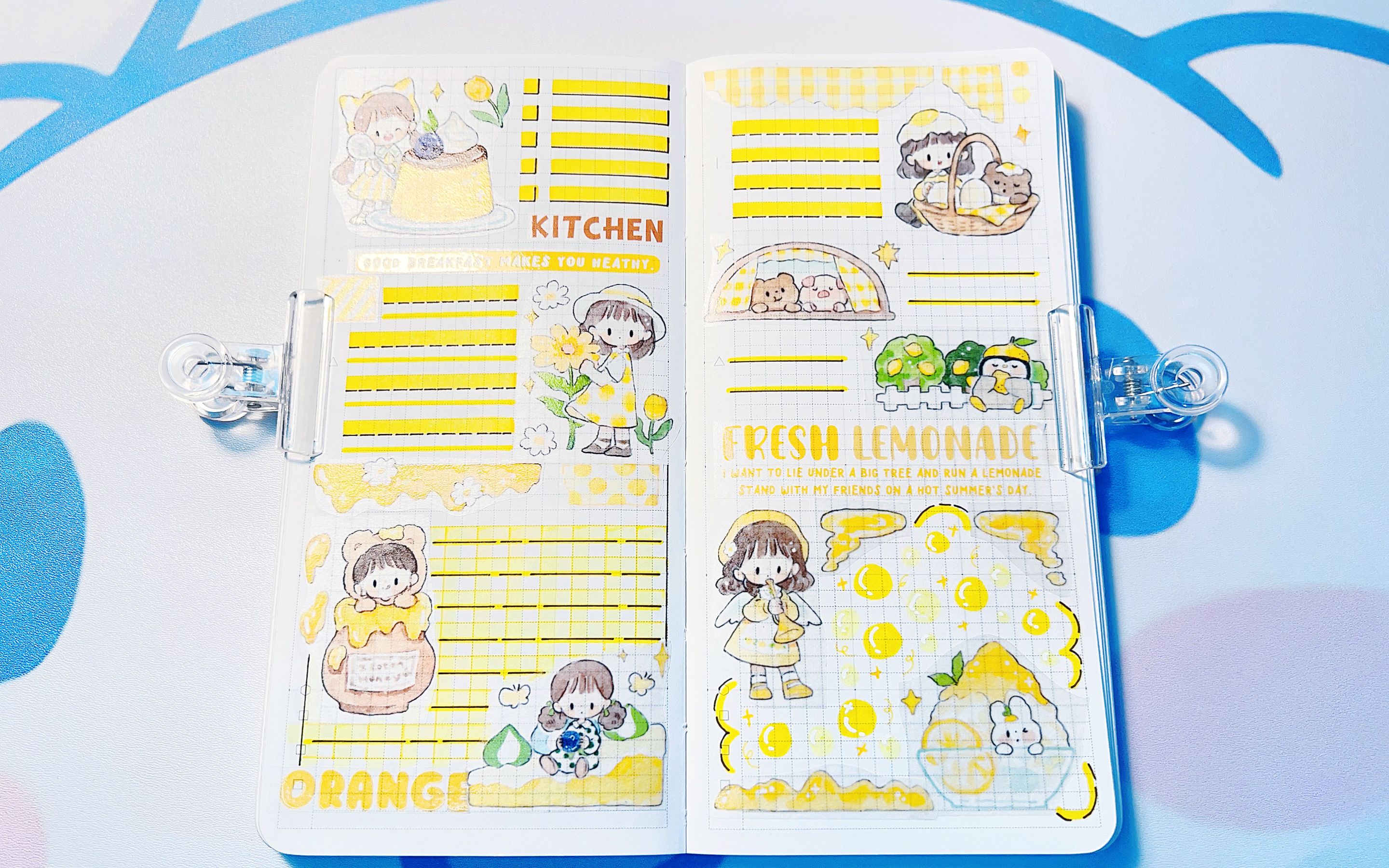 卓大王手帐排版|阿卓黄黄色调|沉浸式手帐