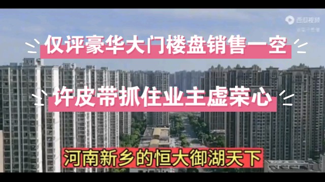 河南新乡恒大御湖天下项目只凭豪华大门就销售一空 如今一根桩都没打 业主欲哭无泪 许皮带抓住了业主虚荣心哔哩哔哩bilibili