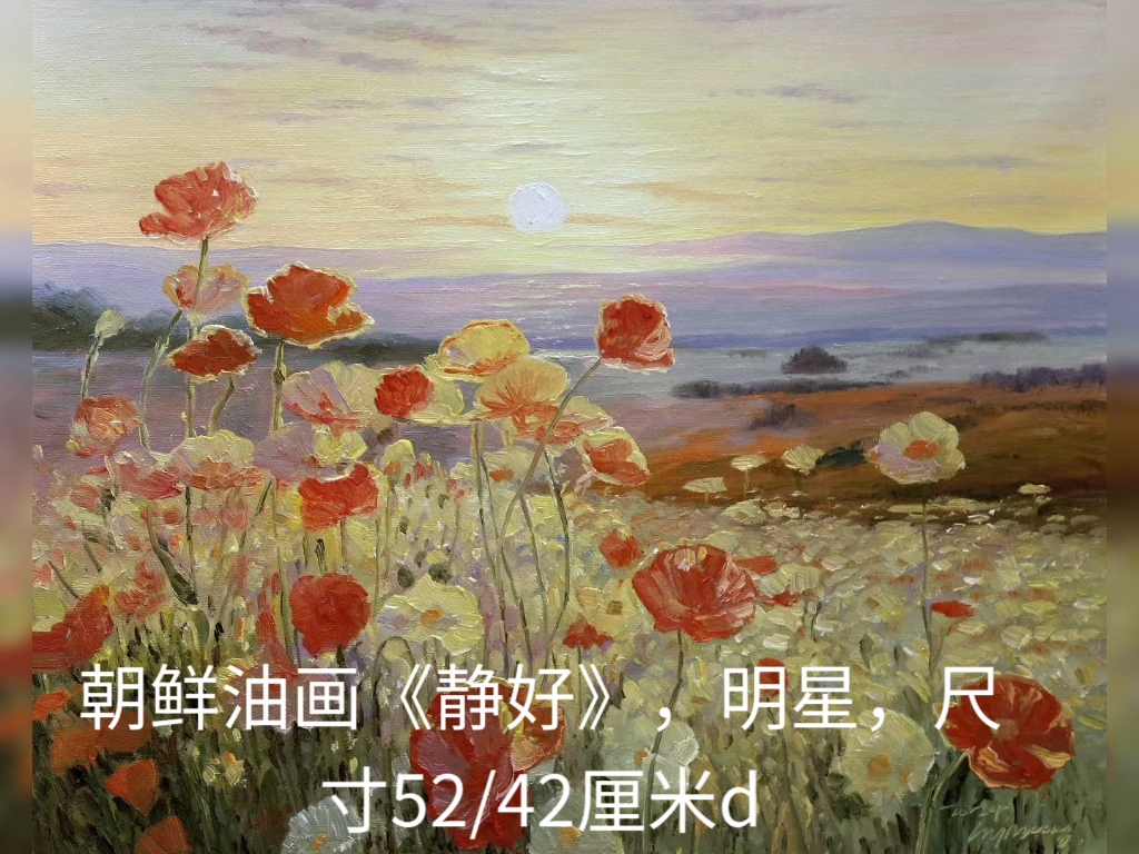 朝鲜油画《静好》,明星,尺寸52/42厘米d哔哩哔哩bilibili