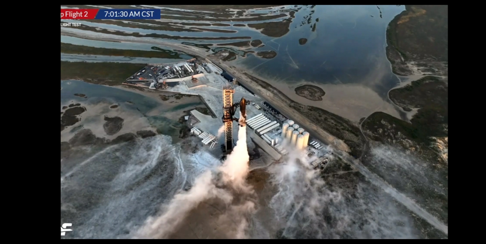 马斯克space x 星舰第二次发射全过程!