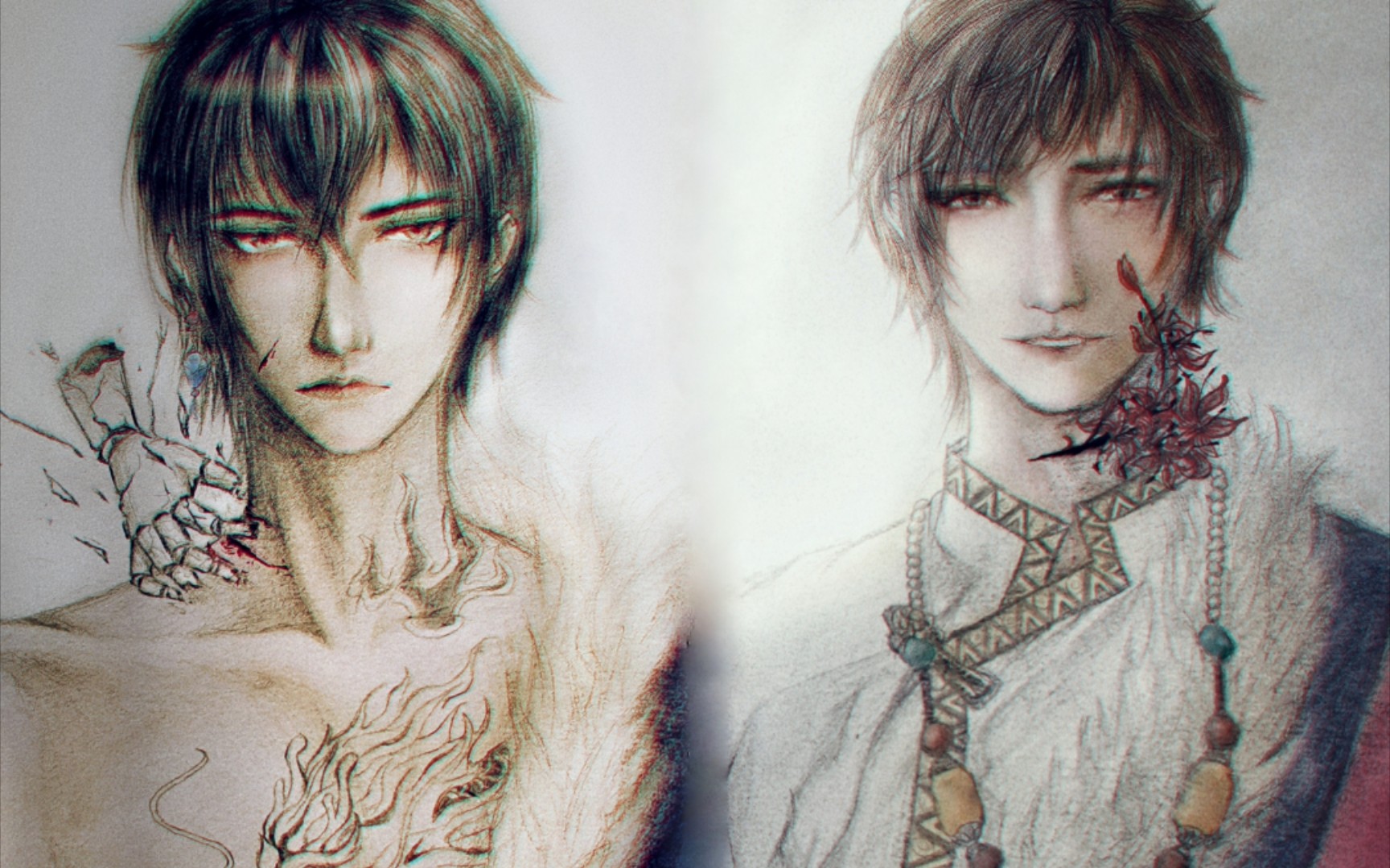 纯手绘摸一对《藏海花》瓶邪_哔哩哔哩_bilibili