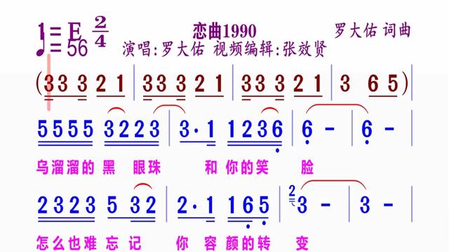 《戀曲1990》簡譜羅大佑演唱