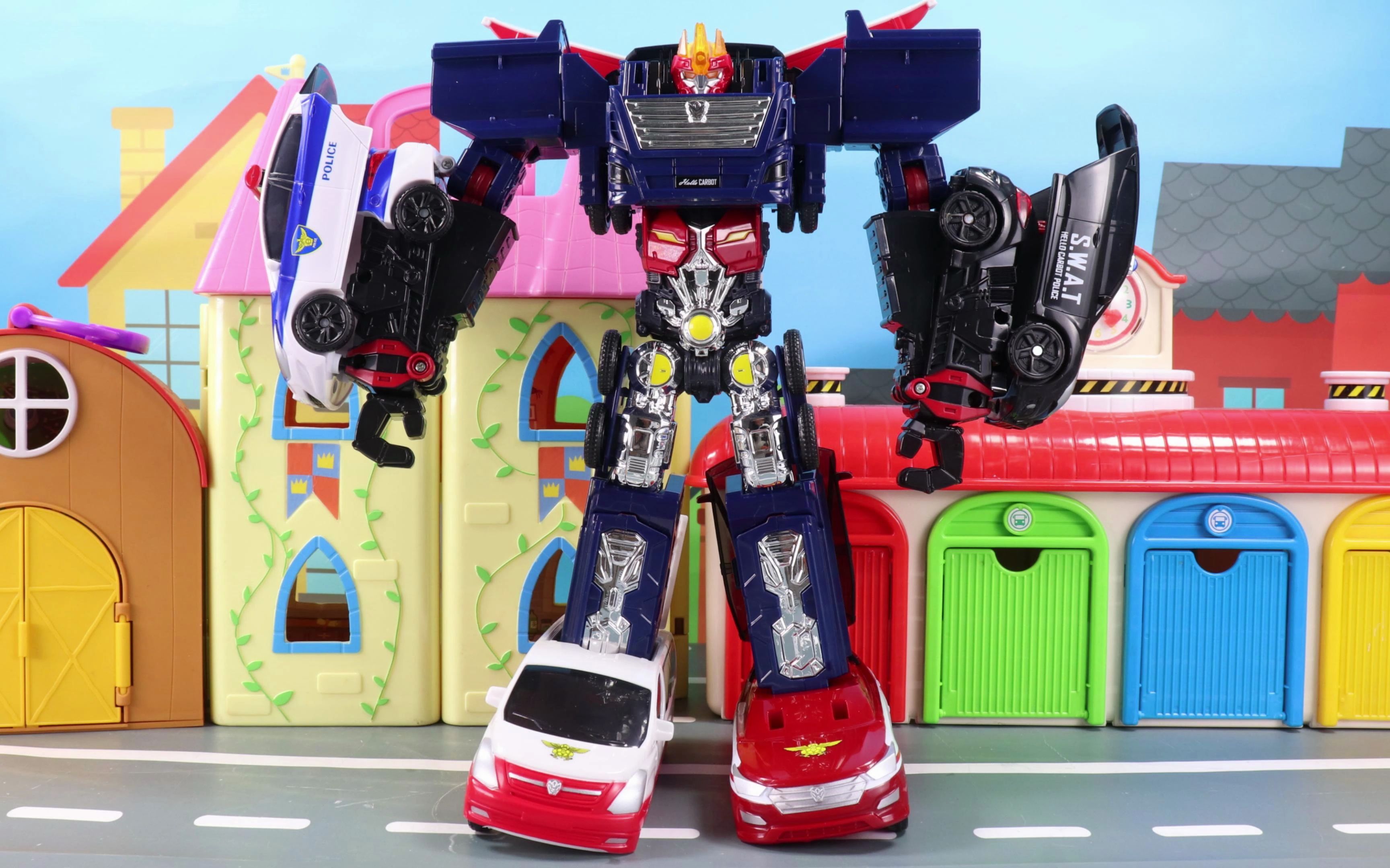 玩具故事:咖宝车神重装巨人合体打败恐龙