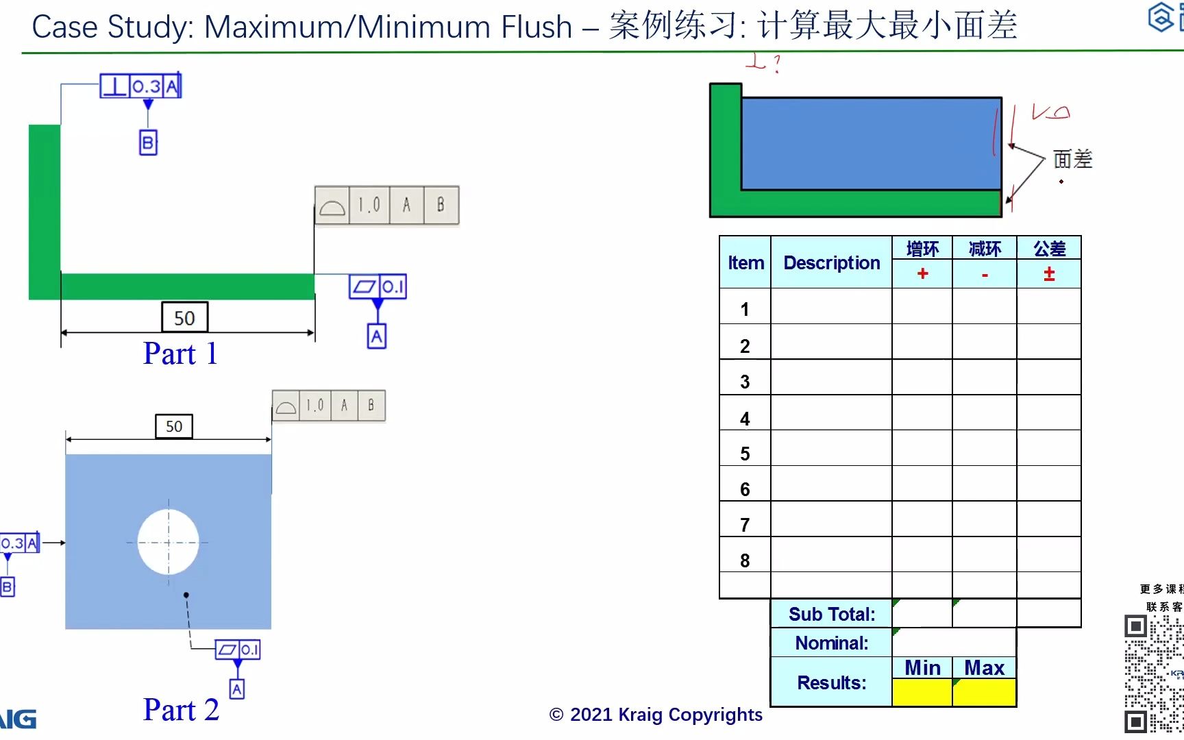 尺寸链计算案例练习计算最大最小面差|尺寸链计算从“小白”到“大神”进阶系统化学习课程摘选|冰衡GD&T培训|尺寸链计算培训哔哩哔哩bilibili