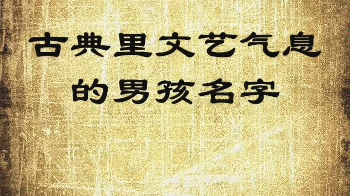 古典里文艺气息的男孩名字,宝宝起名字!哔哩哔哩bilibili