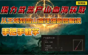 Download Video: 【艾尔登法环】强力武器“尸山血海”获取流程超详细跑图从王城到上雪山（保姆级）