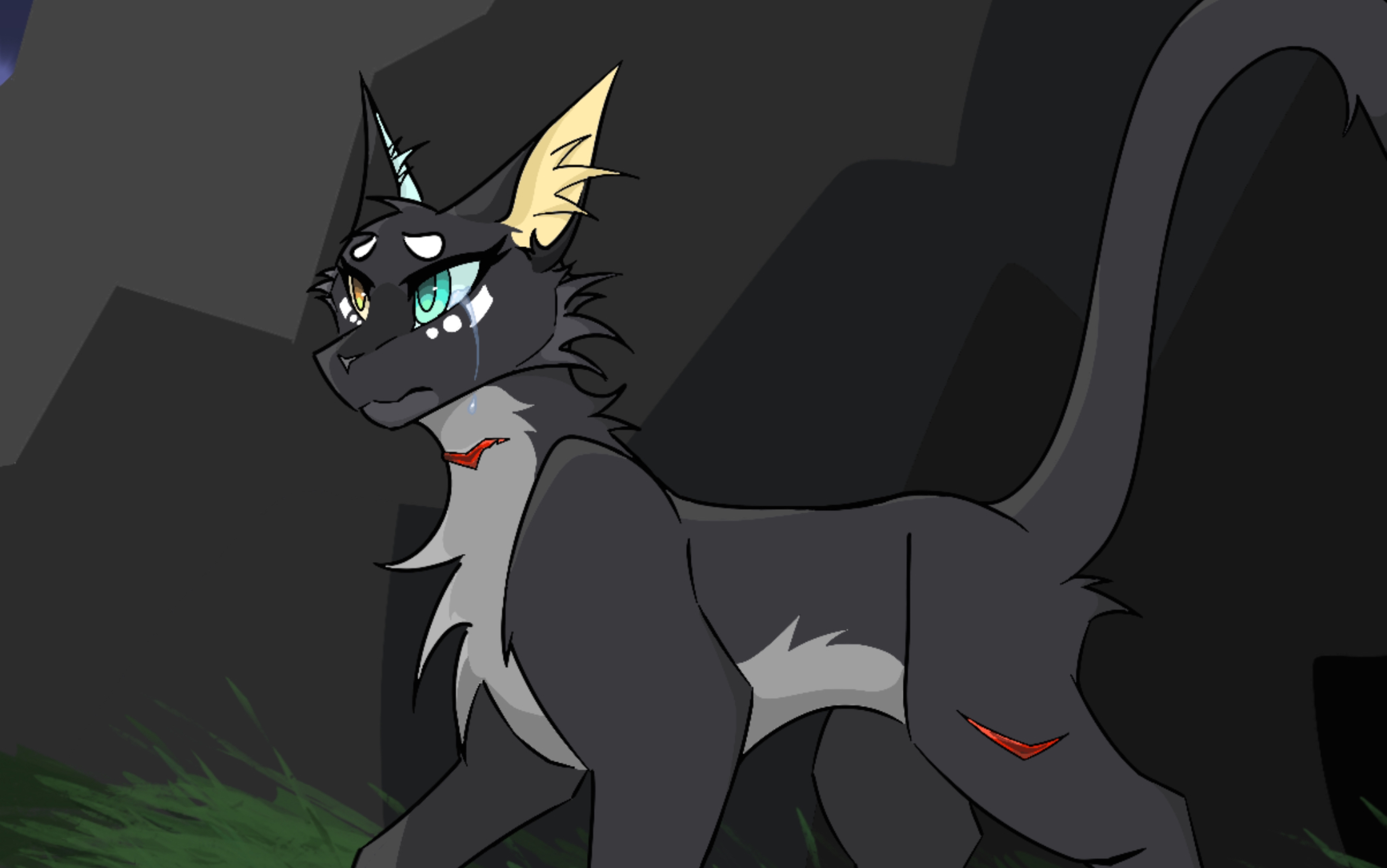 【猫武士/oc】暗夜爪(落)绘画