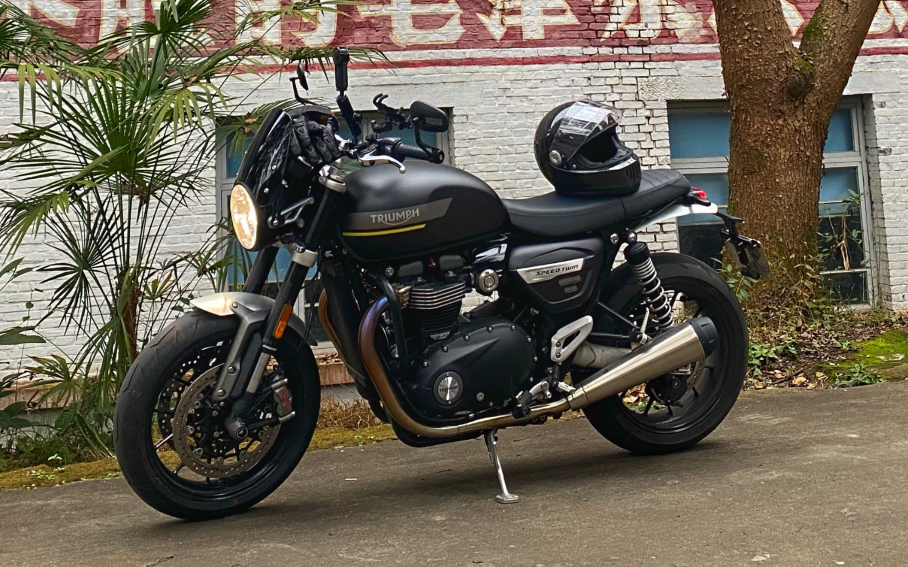 凯旋speed twin 冬日溜车