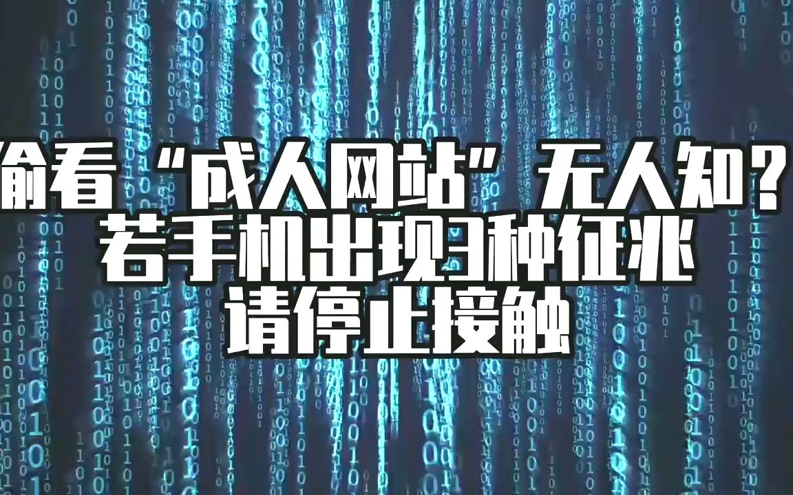 偷看“成人网站”无人知?若手机出现3种征兆,请停止接触哔哩哔哩bilibili