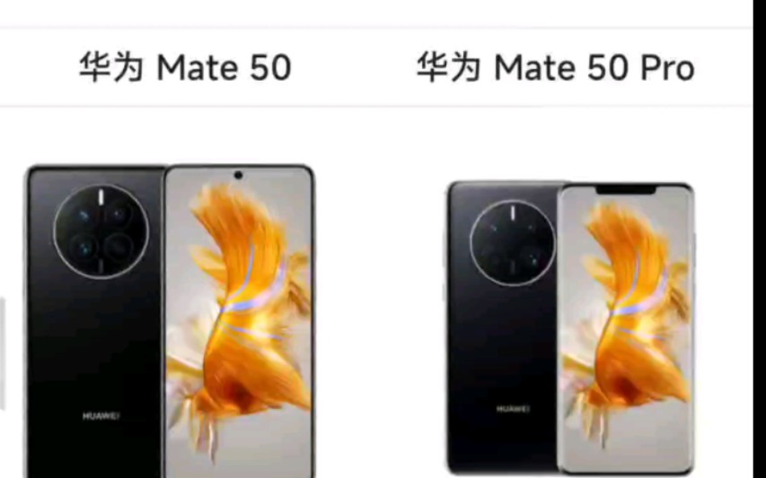 [图]华为mate50 对比 华为mate50Pro 有多大区别