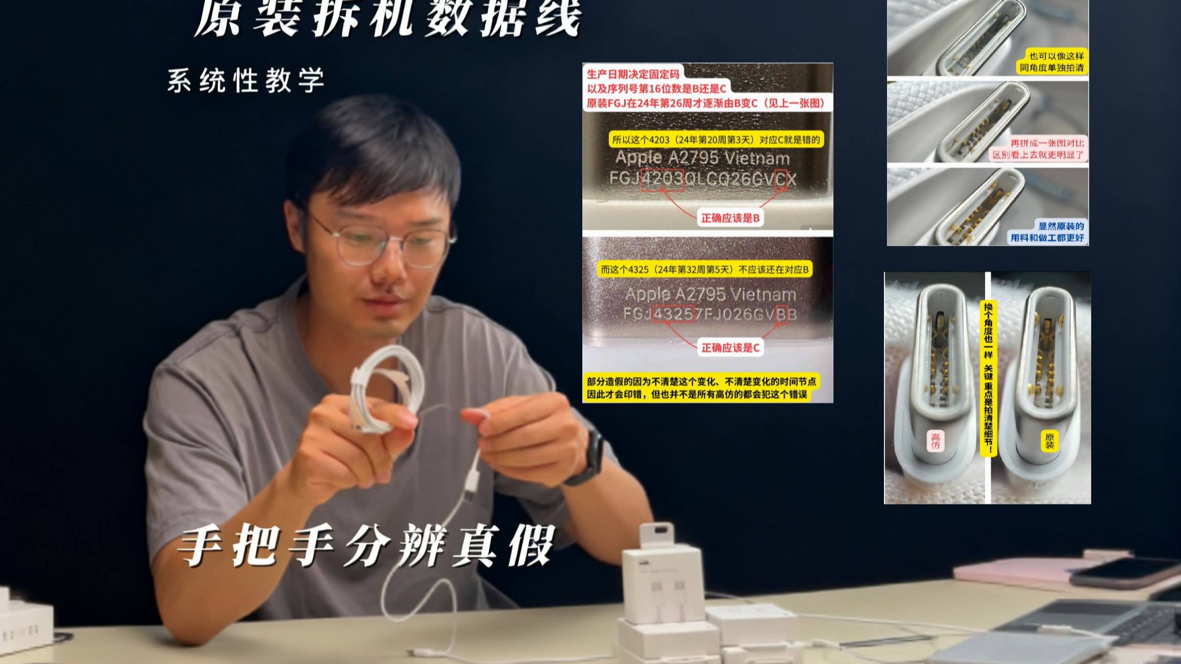 苹果数据线真假辨别:3 步对比法,小白跟着做也能秒看懂