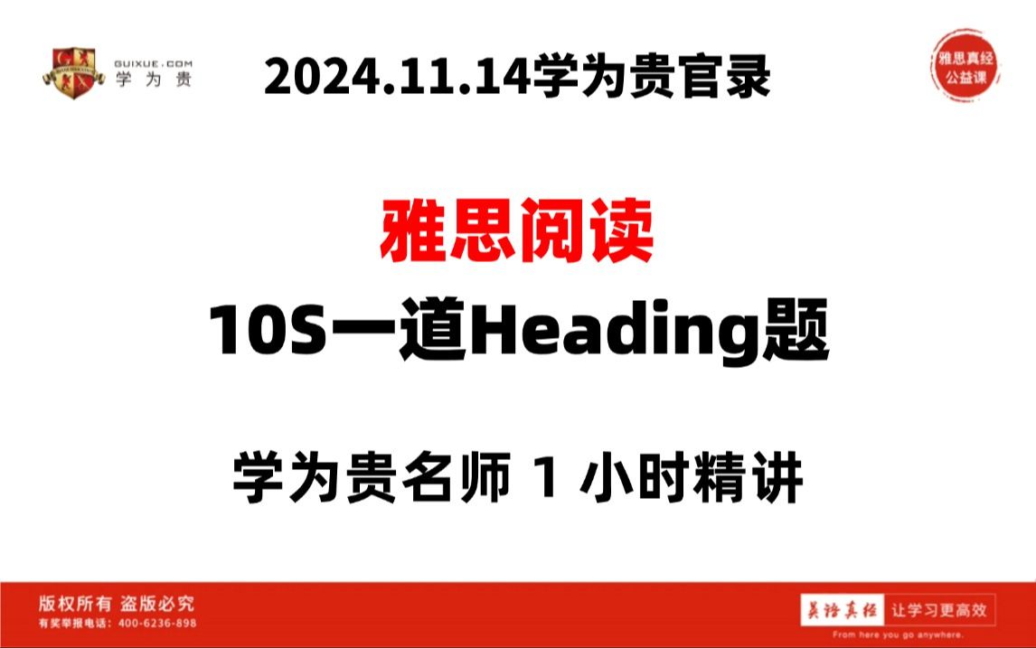 【雅思阅读】雅思阅读10S,一道Heading题|雅思app|新东方雅思|新航道雅思|顾家北写作哔哩哔哩bilibili