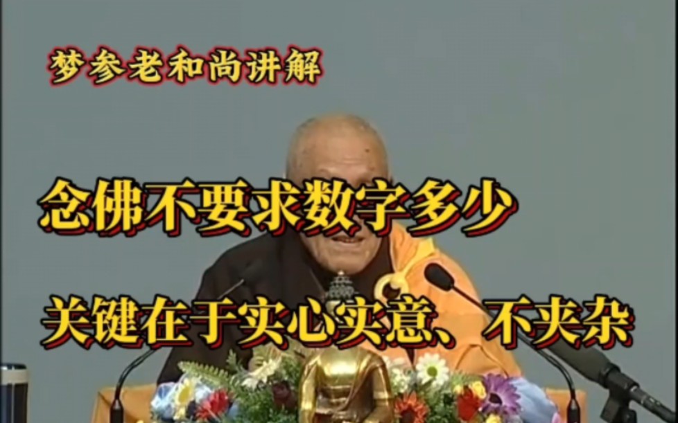 梦参老和尚:念佛不要追求数字多少,而在于实心实意,不夹杂.哔哩哔哩bilibili