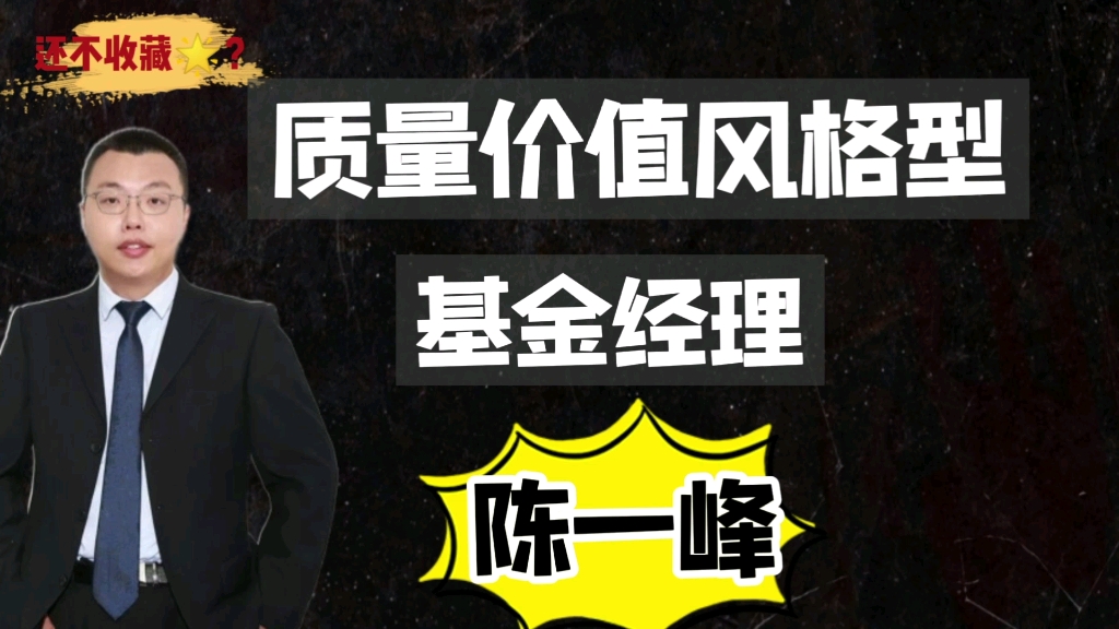 长期业绩优异的质量价值风格型基金经理陈一峰哔哩哔哩bilibili