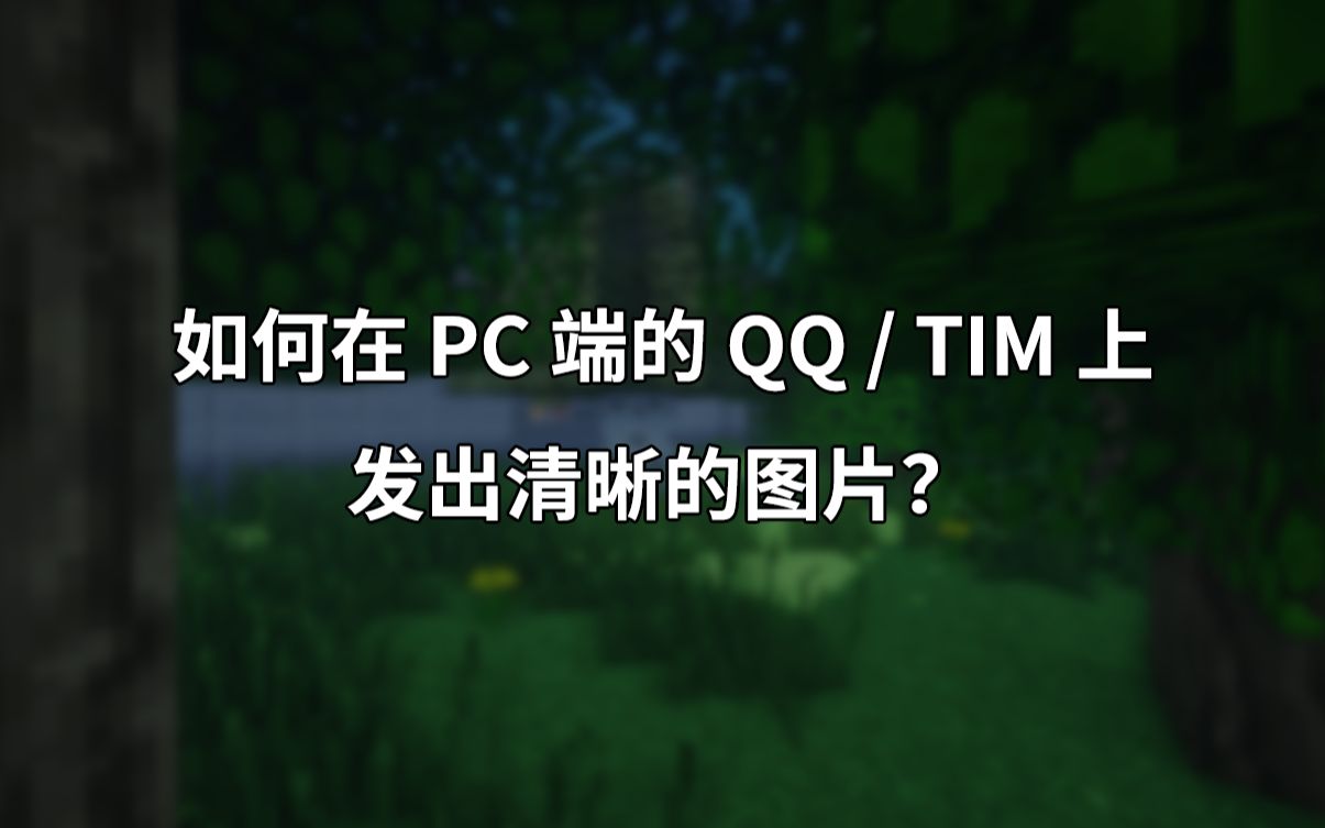 在 PC 端的 QQ / TIM 上发送“原图”哔哩哔哩bilibili