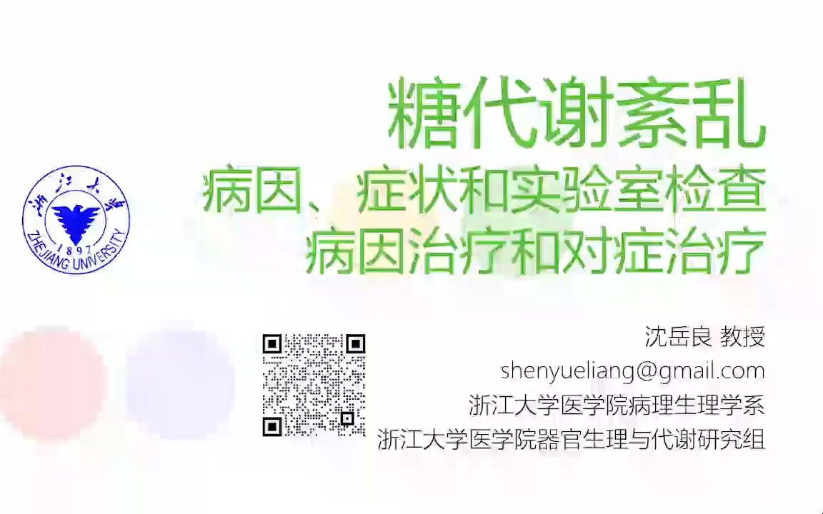 【第四届低碳医学大会】糖尿病的病因治疗与对症治疗沈岳良哔哩哔哩bilibili