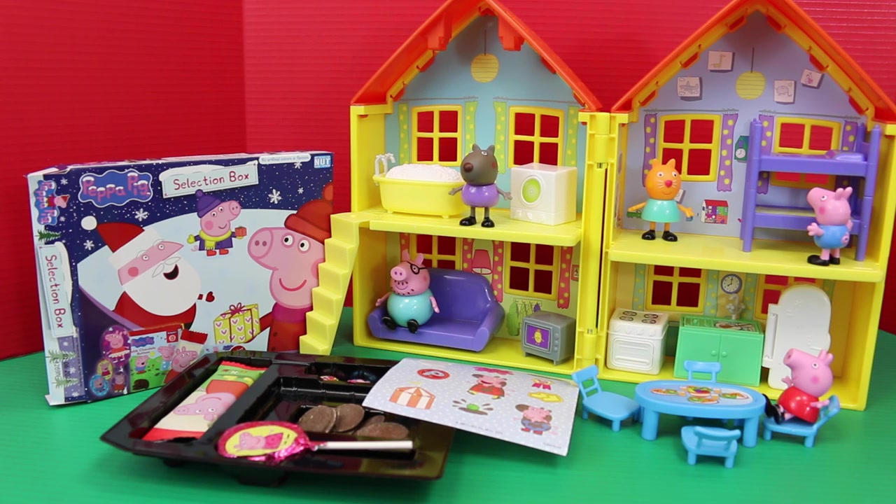 [图]『英语/玩具动漫』小猪佩奇英文版(Peppa Pig)-Peppa Pig Christmas Surprise Box Opening and Review