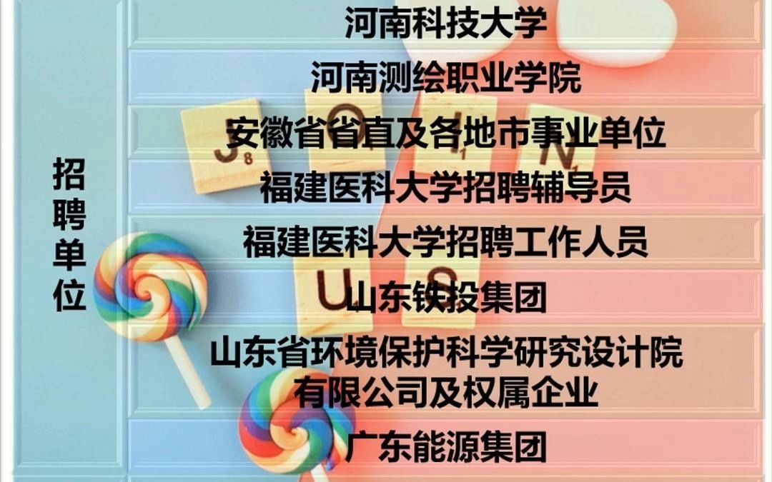 河南、山东、安徽、福建、广东事业单位,国有企业招聘啦,大量岗位来袭,快来报名啊!哔哩哔哩bilibili