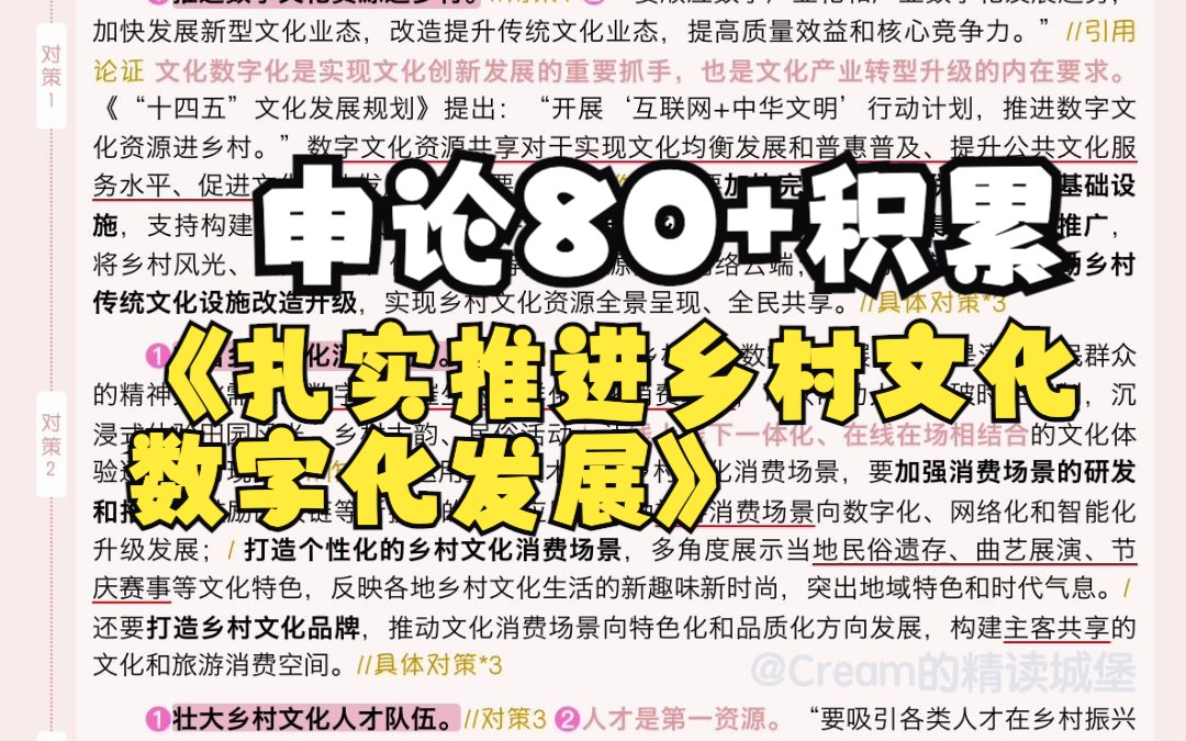 日报精读|申论80+积累|快来学习“乡村文化”如何“数字化”发展~|策论文宝典哔哩哔哩bilibili