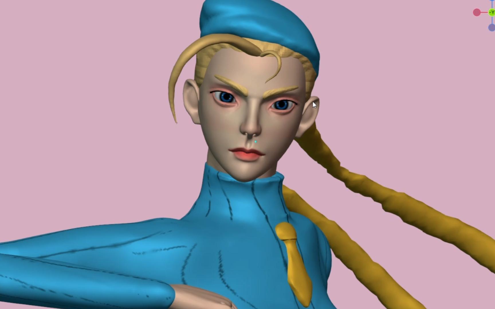 街霸-嘉米·怀特-blender雕刻