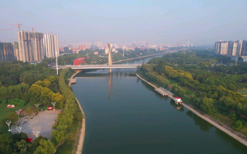 禹州市潁河綠色廊道晨練遊玩健身好去處美景