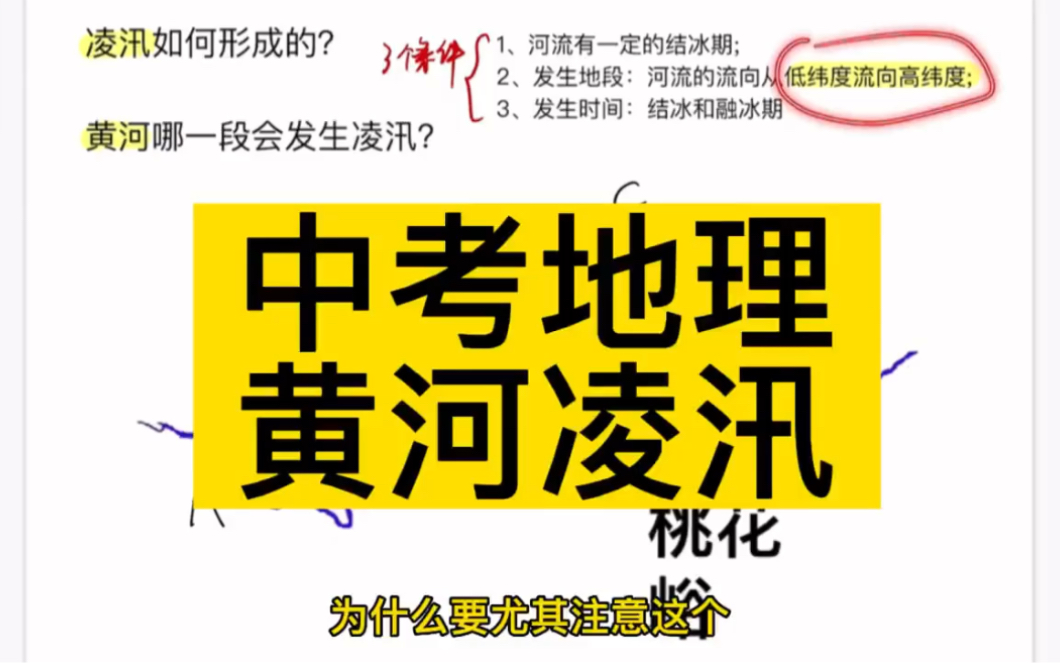 中考地理,黄河凌汛考点怎么理解?很简单!哔哩哔哩bilibili