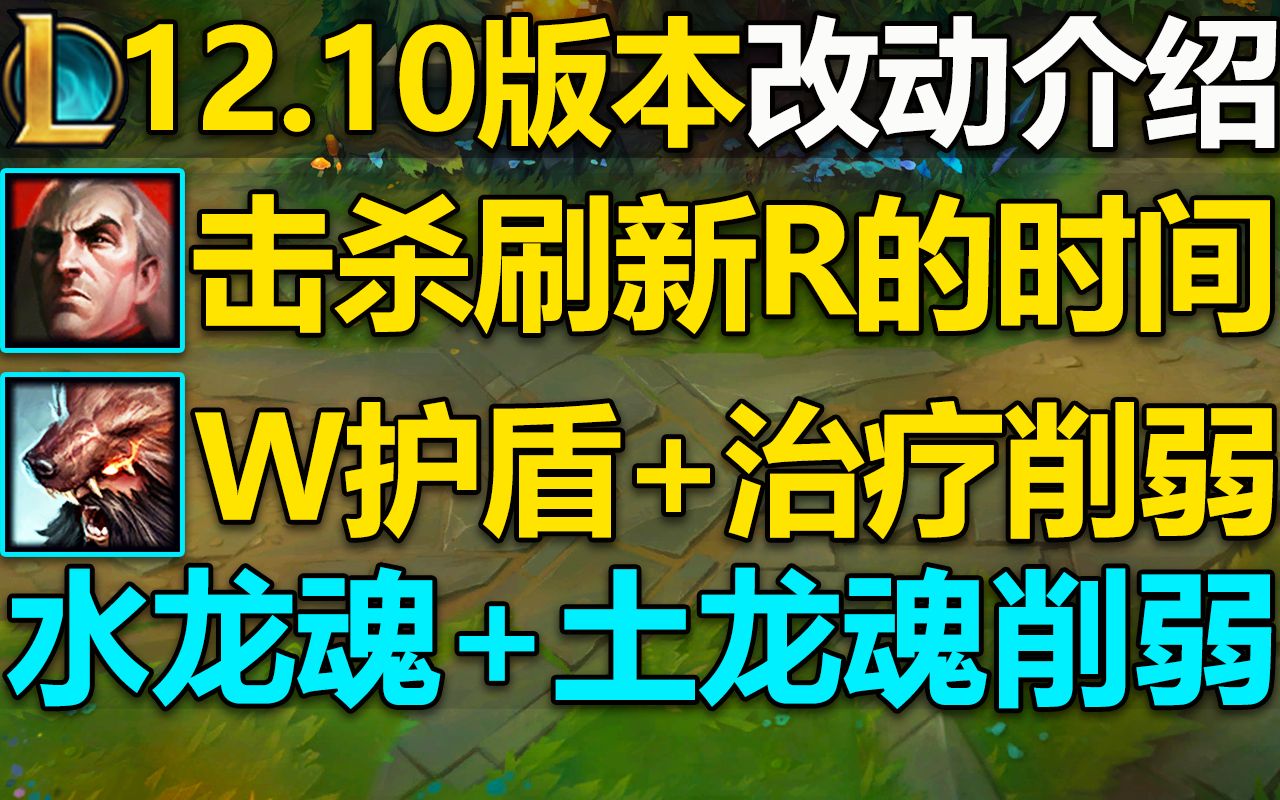 12.10版本介绍:乌鸦加强,击杀可延长大招时间!水龙+土龙削弱,巴德,乌迪尔削弱!英雄联盟