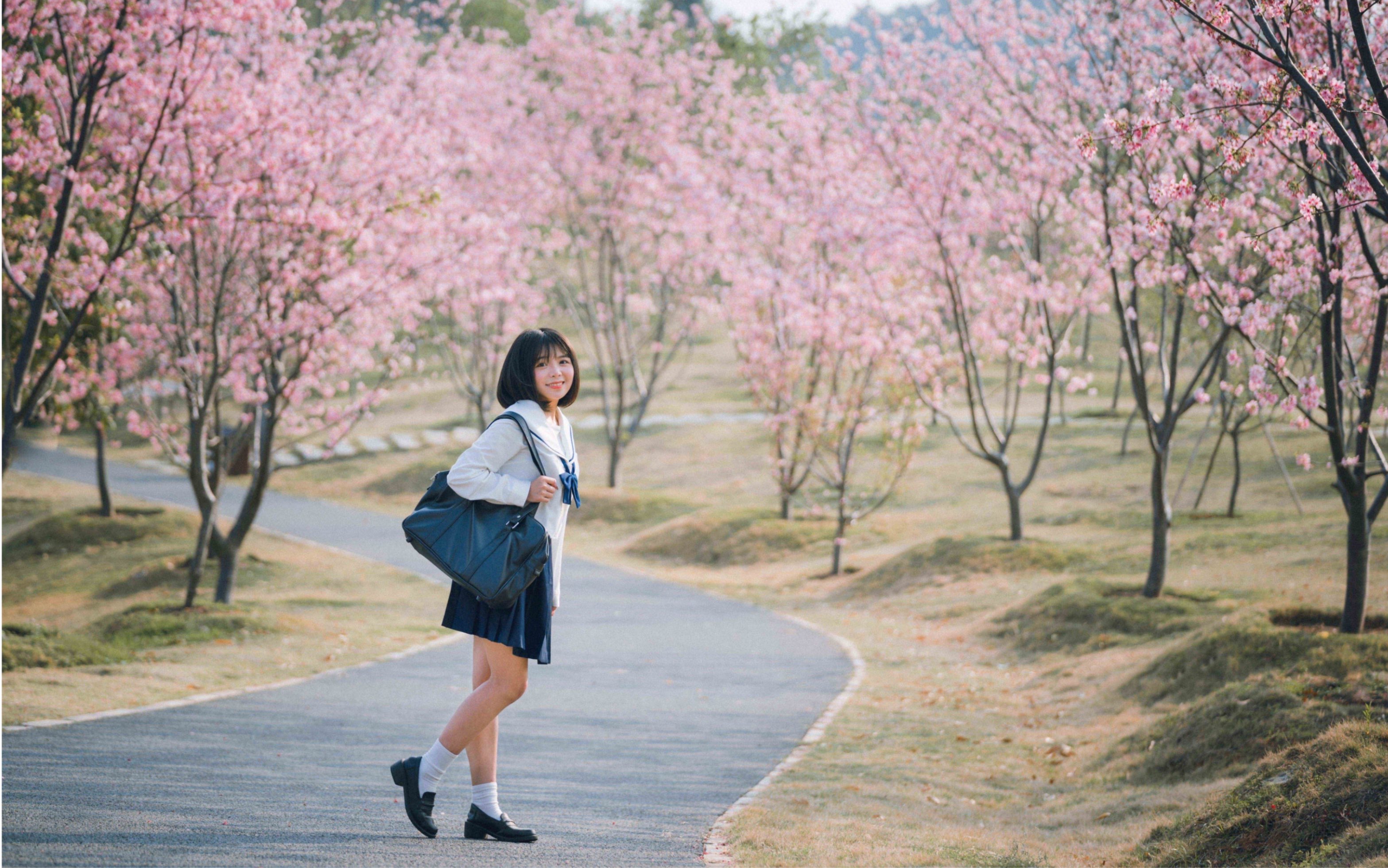 [图]【HowMon_H】春日初樱 少女写真 南宁青秀山 JK实拍