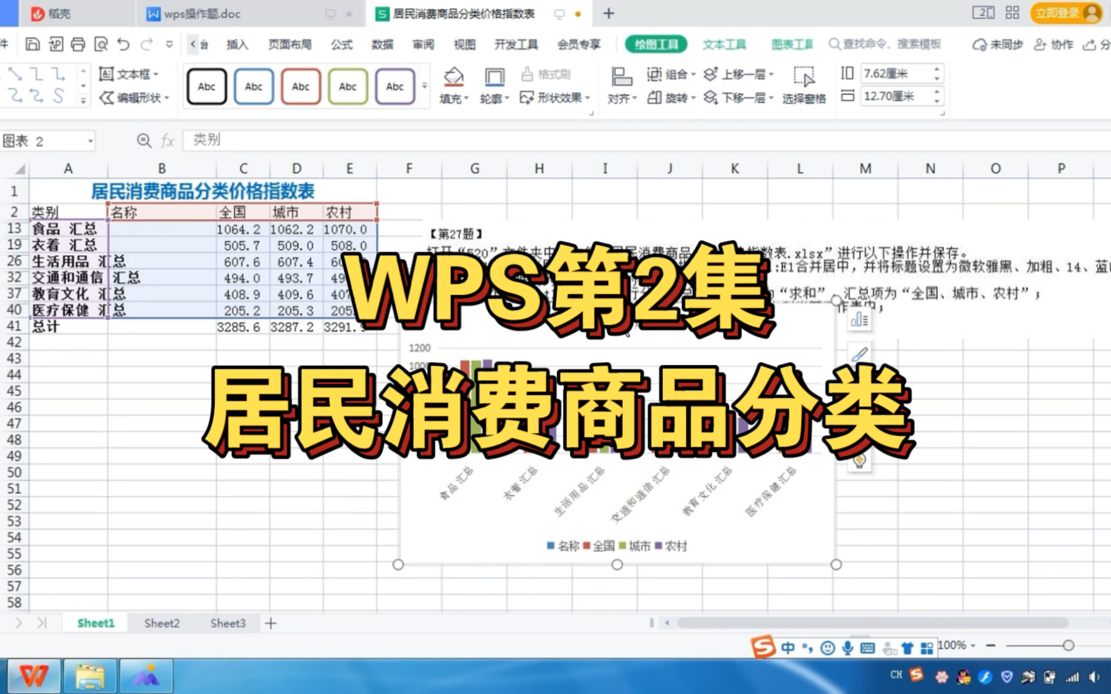 WPS第2集|居民消费商品分类价格哔哩哔哩bilibili