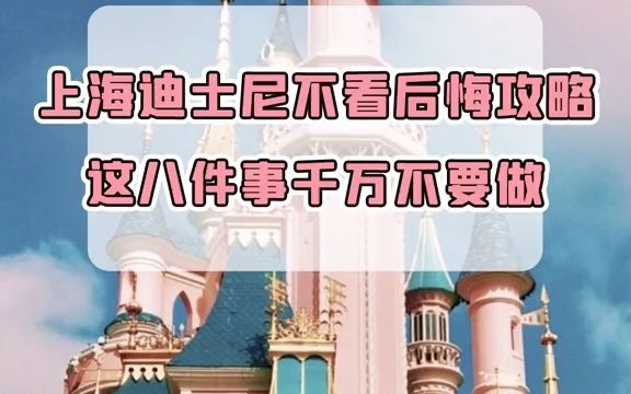 【内幕】上海迪士尼,这八件事千万不要做!不然700的门票就打水漂了!哔哩哔哩bilibili