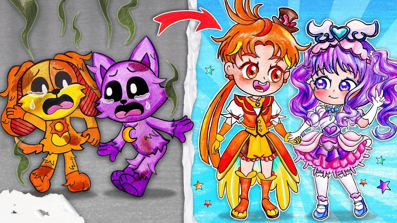 趣味定格动画:太阳狗vs月亮猫变装挑战,小哥哥vs小姐姐谁的造型更成功