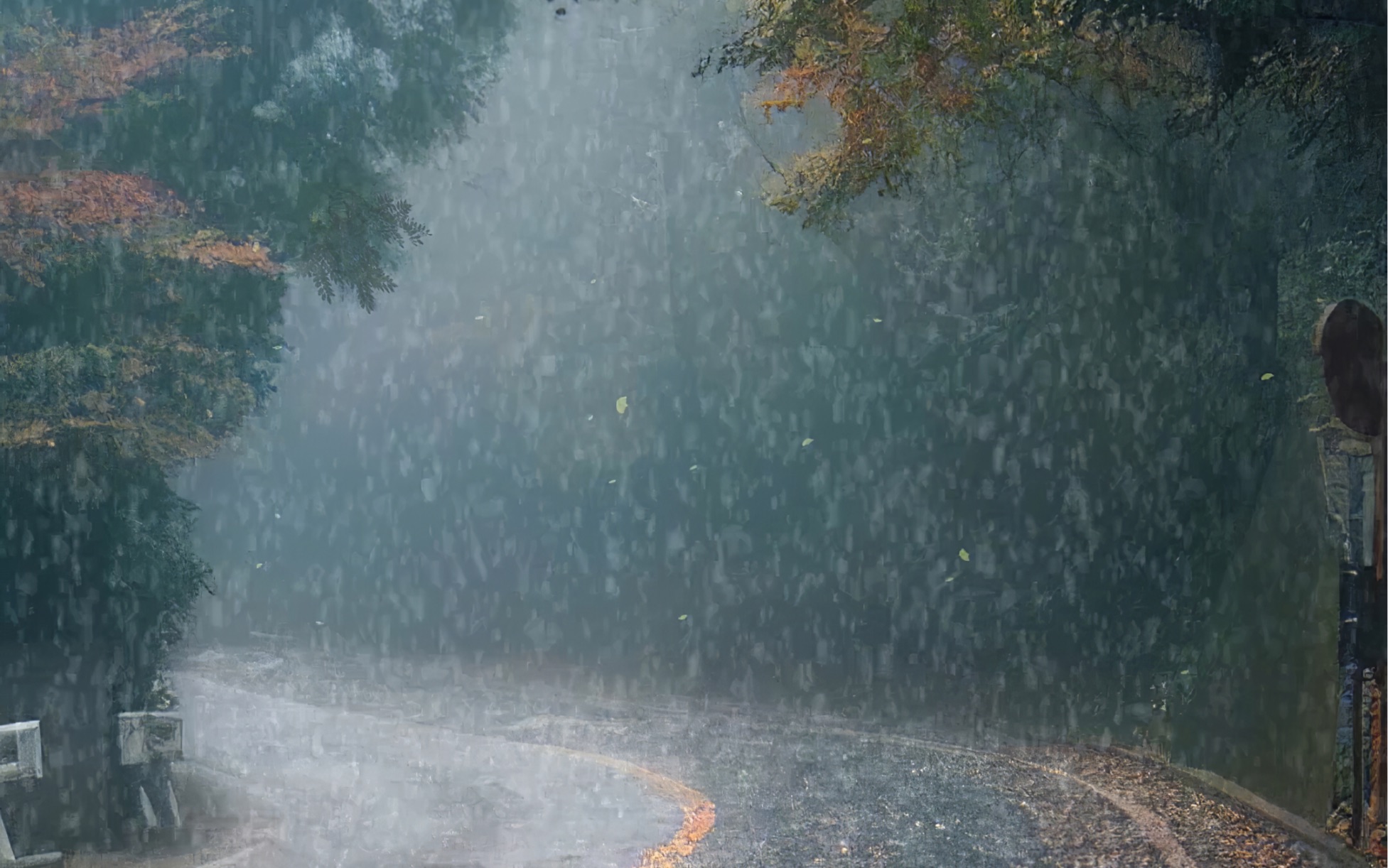 [图]林间听细雨，山中吹微风，心头烦恼事，抛入山林中.....