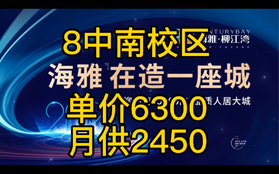 海雅柳江湾8中南校区单价6300月供2450找我帮你省钱哦需要的赶紧联系哦#柳州房地产哔哩哔哩bilibili