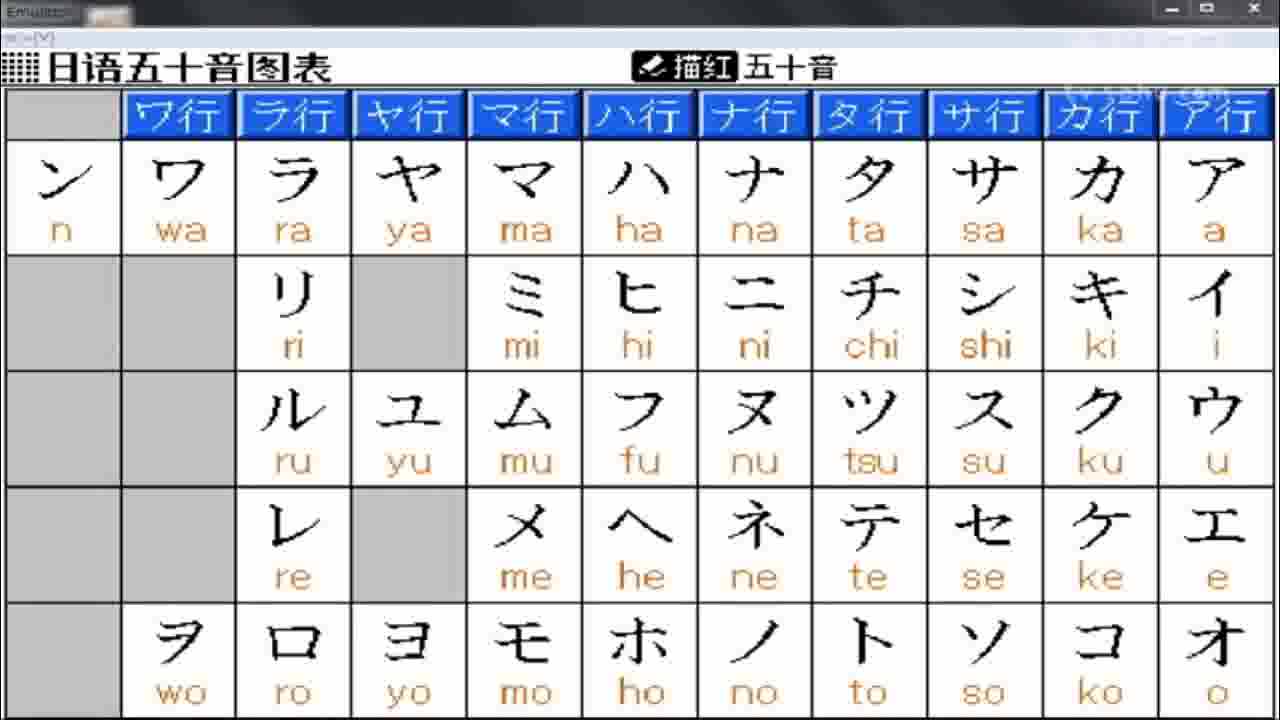 日语入门五十音图 片假名大全_哔哩哔哩_bilibili