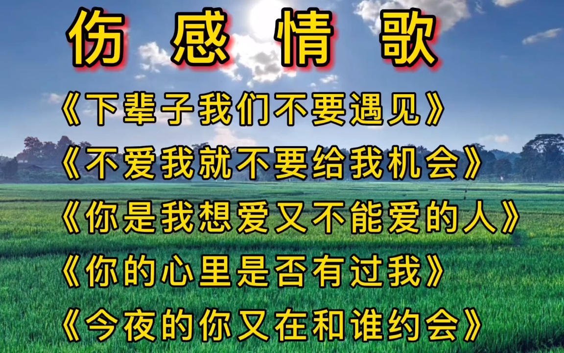 [图]伤感情歌《下辈子我们不要遇见》《不爱我就不要给我机会》等