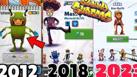 The Evolution of Characters Screen in Subway Surfers (2012-2023)_
