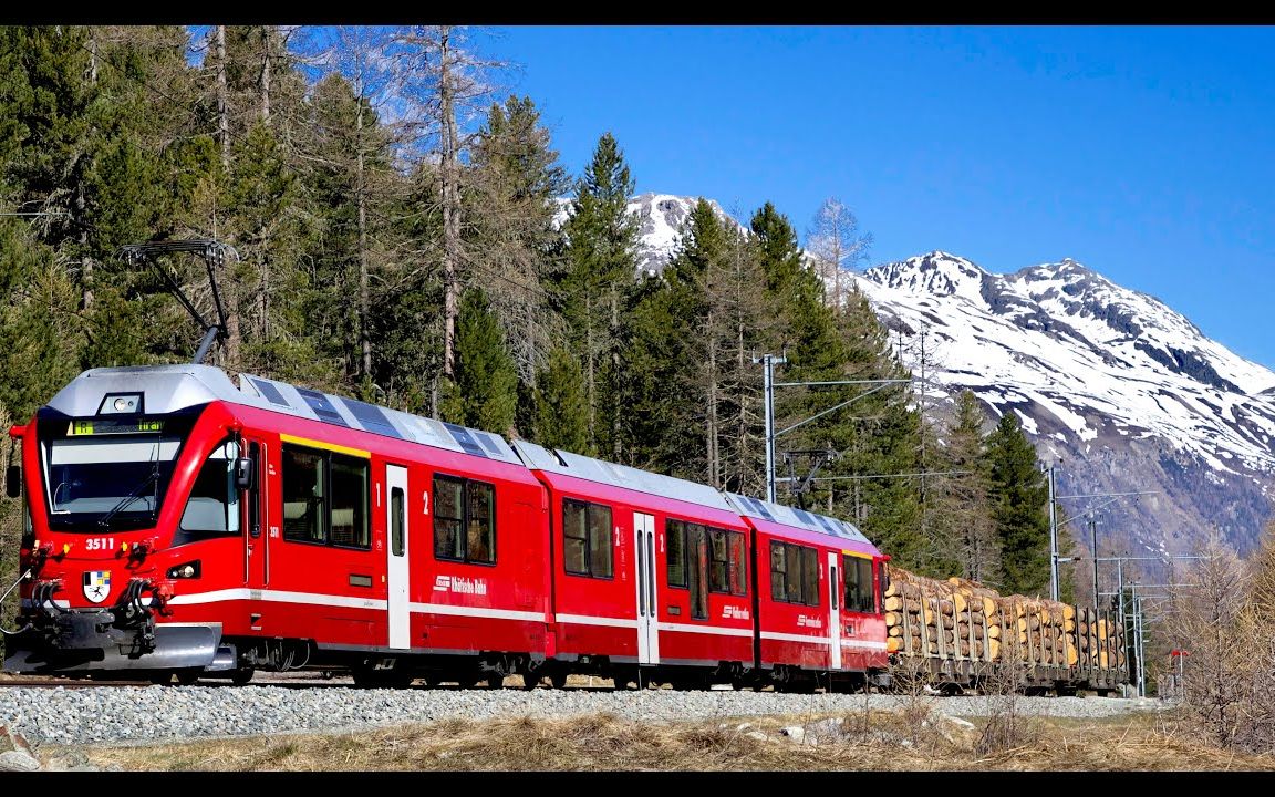 【火车白噪音】实录瑞士火车从圣莫里茨到地拉诺|助眠,学习,冥想,放松