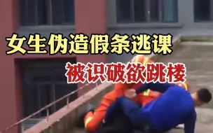 Descargar video: 重庆一高校女生伪造假条逃课被识破欲跳楼 消防员飞扑救回