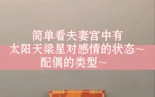 Descargar video: 简单看夫妻宫中有太阳天梁星对感情的状态～配偶的类型～