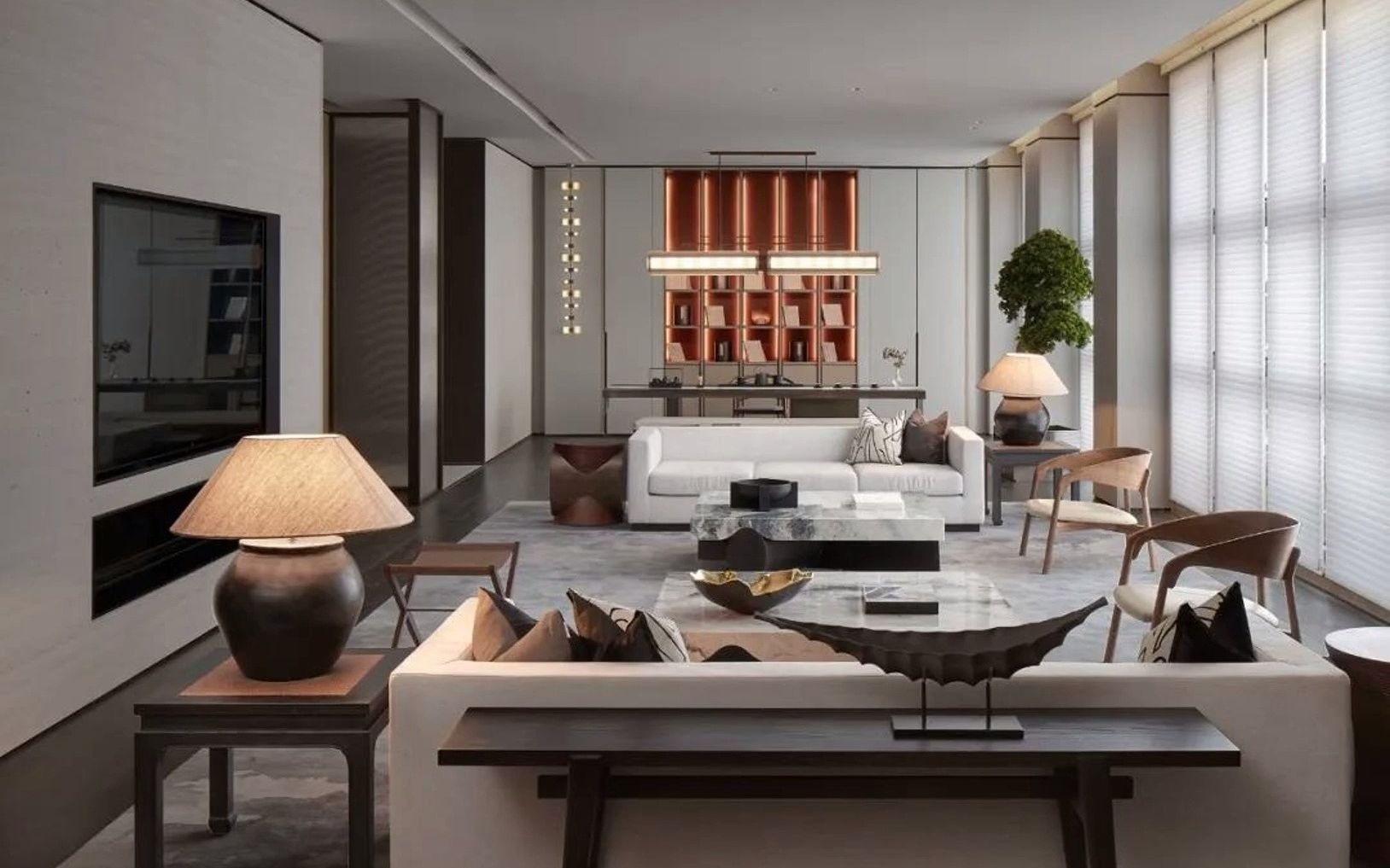 软装墙效果图 #售楼处案例 渭南万科城市会客厅,用极简艺术构筑子由