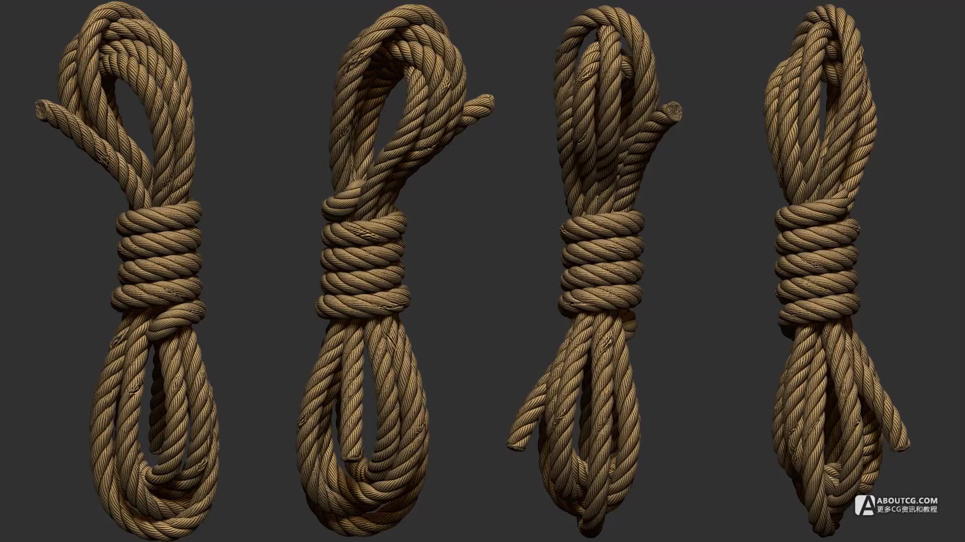 【Maya】Maya结合zbrush制作绳索案例教学_哔哩哔哩_bilibili