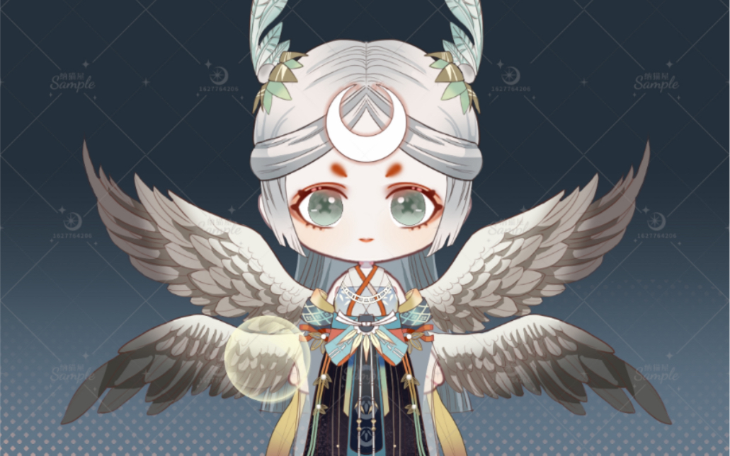 【ps板绘】阴阳师q版 sp阶式神 因幡辉夜姬 绘画过程
