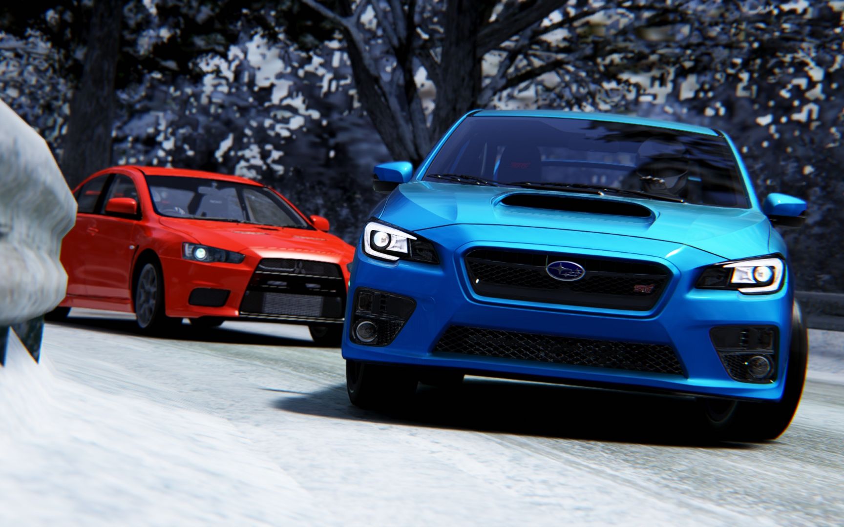 【ac】冰天雪地下斯巴鲁sti vs 三菱evo x
