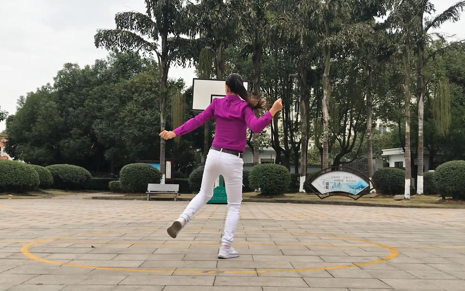 广场曳步舞《中国山河美》背面慢动作演示,学会了你也可以做教练了