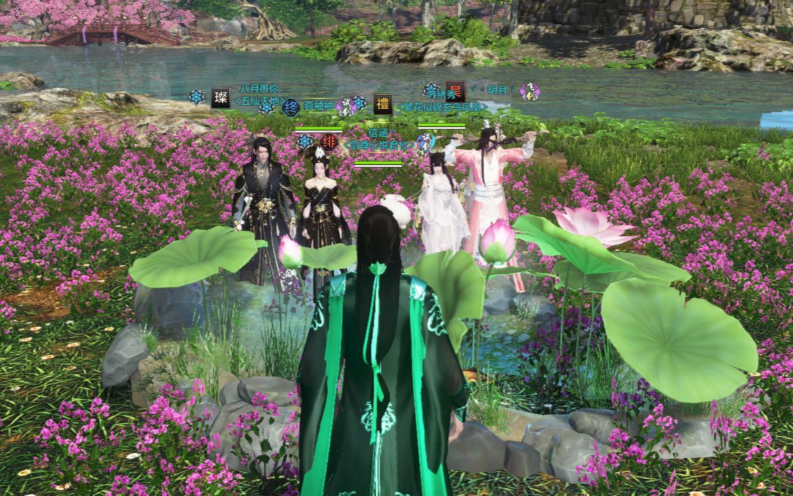 忆晗天涯明月刀天魔琴特效带上一群亲友去截图